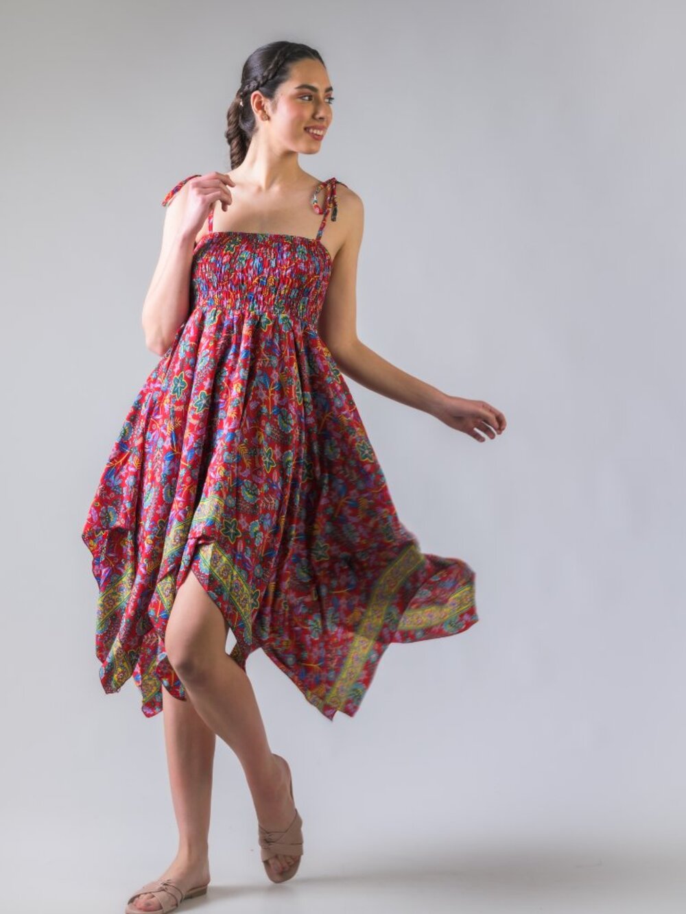 41. Rhea Scarf Double Layer Dress (Assorted) - Picture 6 of 6